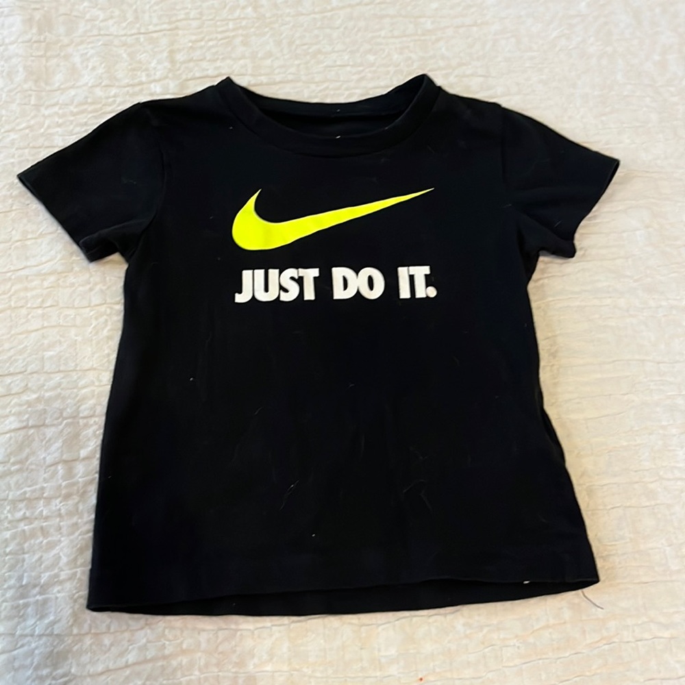 24 mo Nike black tee with lime green check